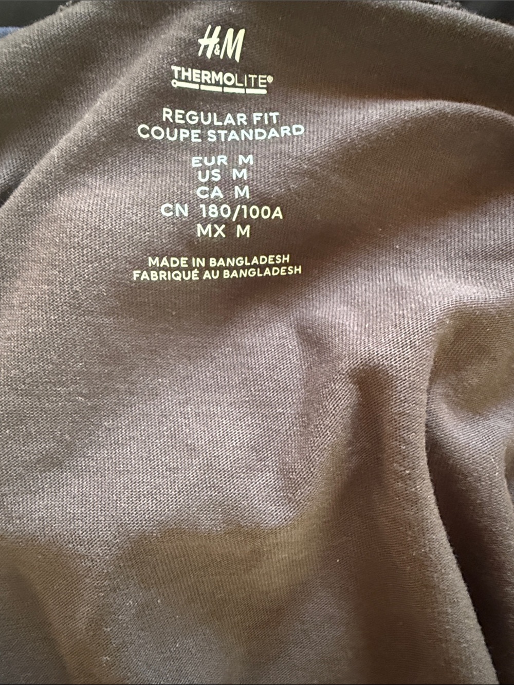 H&M Thermolite Regular Fit Long Sleeve Top - Brown
